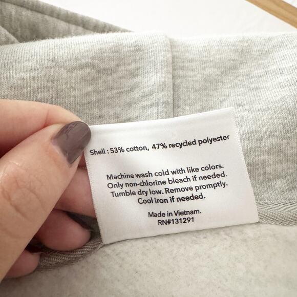 BLOGILATES Marshmallow Full Zip Hooded Sweatshirt Light Gray Large L - Picture 11 of 12